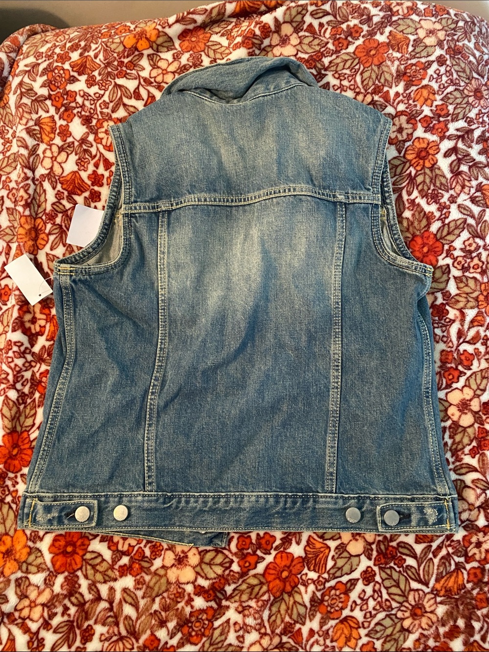 GAP 1969 Medium Wash Blue Denim Vest - Picture 5 of 5